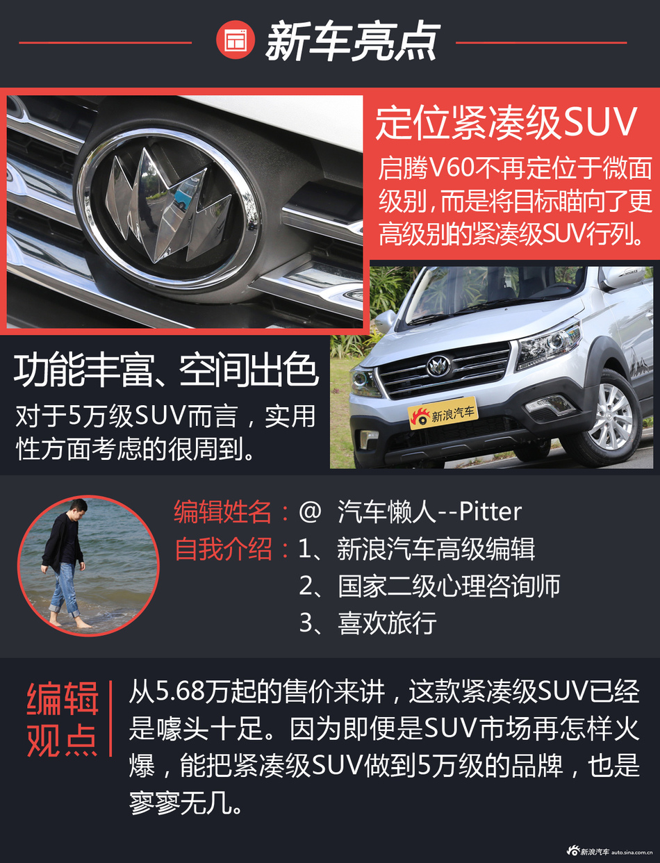 家用紧凑SUV 5万级未尝不可 试驾启腾V60