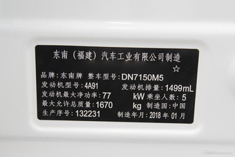 2018款东南DX3 1.5L手动尊贵型