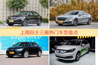 一周自主三厢车型热度排行出炉，荣威e950新能源夺冠
