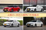 15-20万三厢车型上周热度排行揭晓，凯美瑞领跑