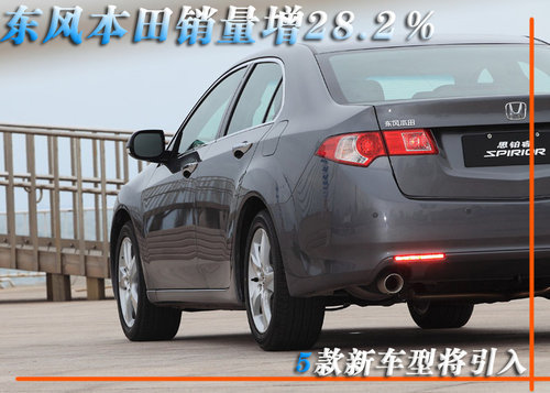 东风本田销量增28.2％ 5款新车型将引入