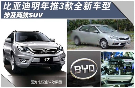 比亚迪明年推3款全新车型 涉及2款SUV车