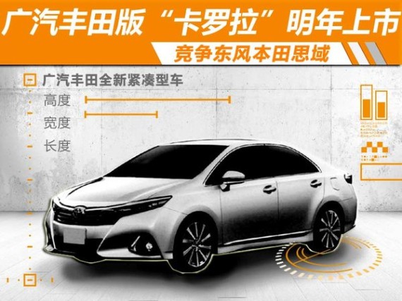 广汽丰田版“卡罗拉”明年上市 竞争思域