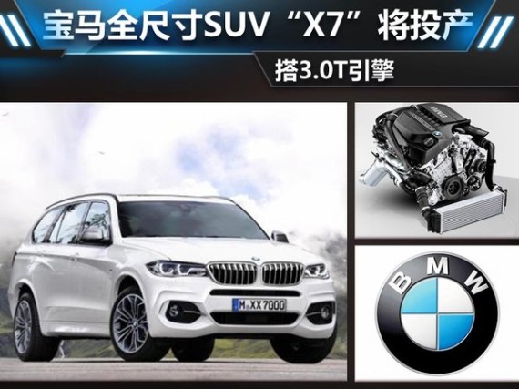 宝马全尺寸SUV“X7”将投产 搭3.0T引擎