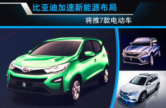 比亚迪加速新能源布局 将推7款电动车型