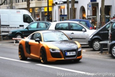 香槟金色奥迪R8跑车美图欣赏