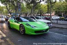 亚光磨砂绿色法拉利458 ITALIA超跑