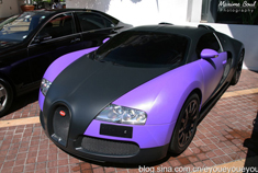 高清街拍：布加迪威龙紫色炫酷皮肤