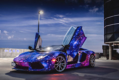 炫耀银河主题涂装兰博基尼Aventador敞篷超跑