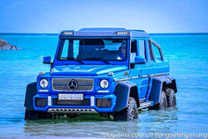 沙漠之狐奔驰G63 AMG 海滩戏水彰显霸气