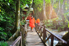 绿林中的光西瀑布 感受琅勃拉邦的原始之美