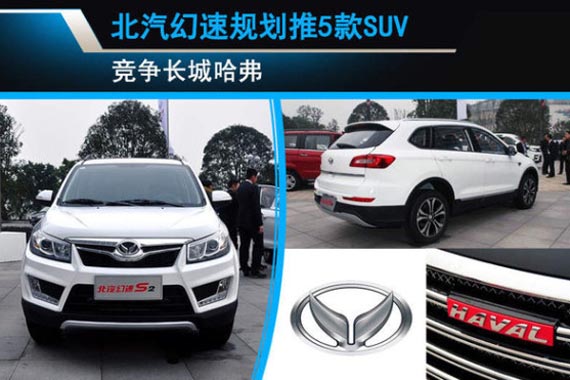 北汽幻速规划5款SUV 竞争长城哈弗