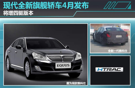现代全新旗舰轿车4月发布 将增四驱版本