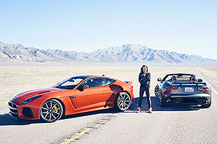 “莱蒂”驾驶捷豹F-Type SVR高速狂飙