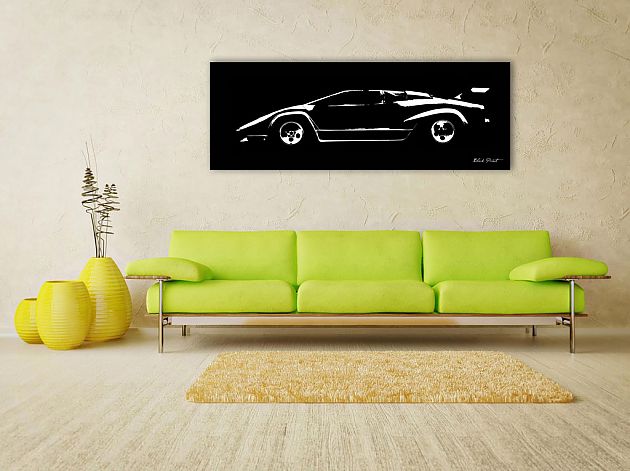 品位提升 黑色经典汽车壁画