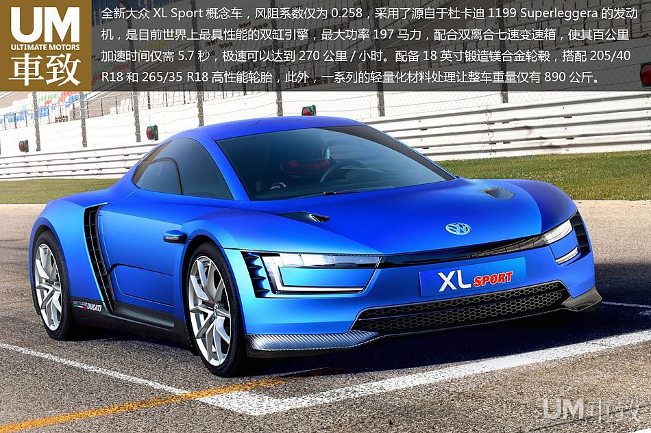 动力源自杜卡迪 全新大众xl sport概念车
