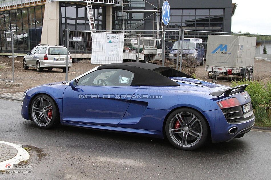 奥迪r8+gt敞篷版无伪装谍照
