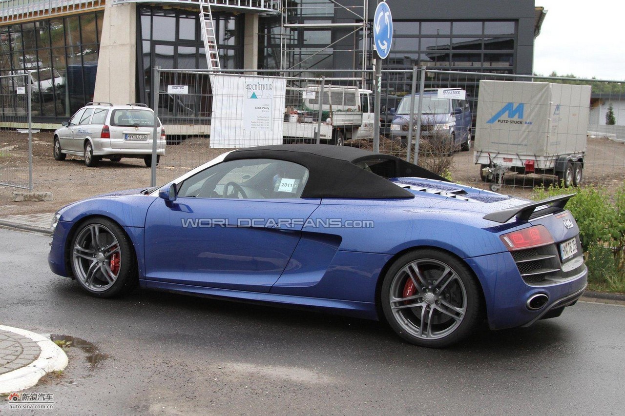 奥迪r8+gt敞篷版无伪装谍照