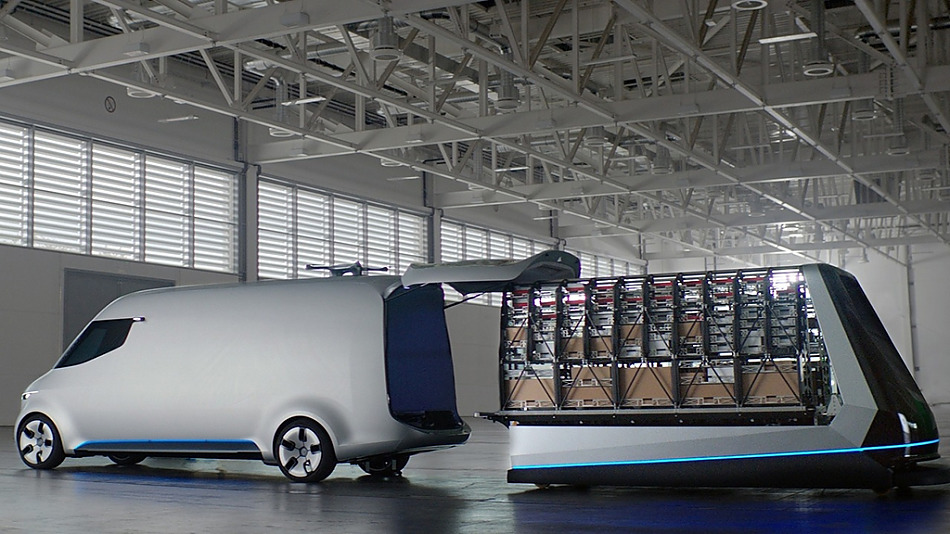 奔驰发布一款未来快递车 配备无人机配送-手机