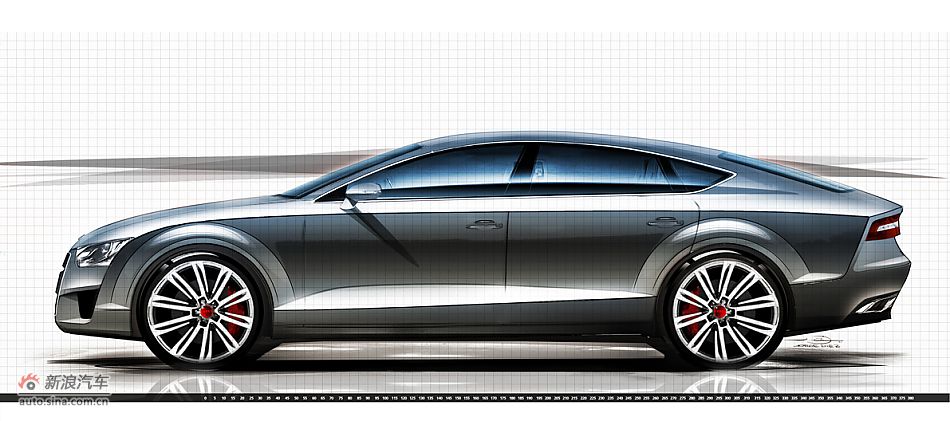 奥迪A7设计草图_奥迪A7官方图图片603959_汽