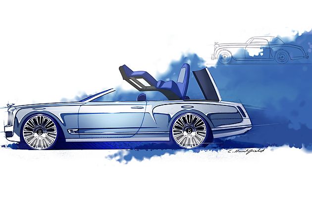 敞篷旗舰 宾利发布慕尚Vision概念车