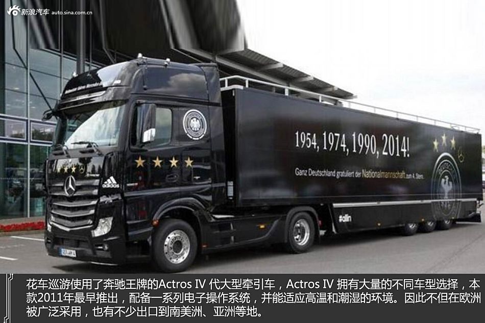 德国足球队捧杯 奔驰共庆祝