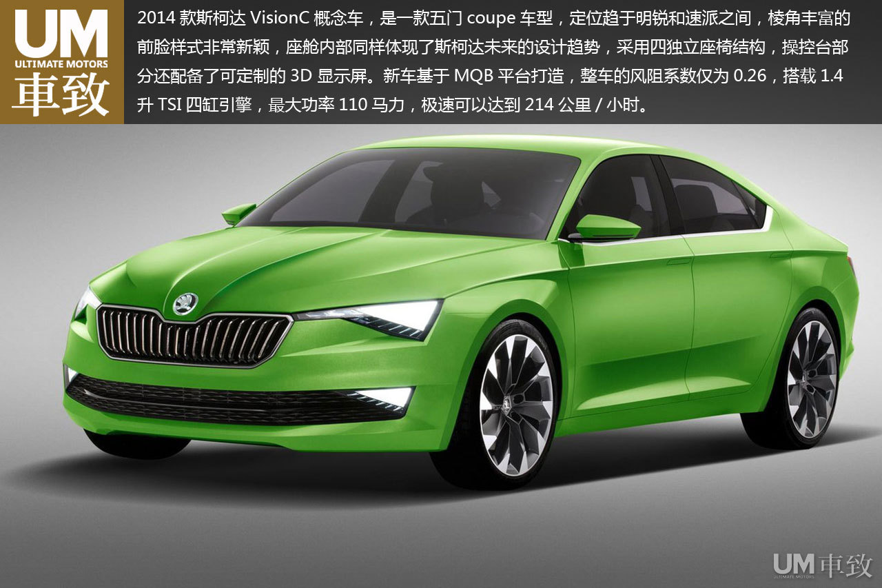 2014款斯柯达visionc概念车