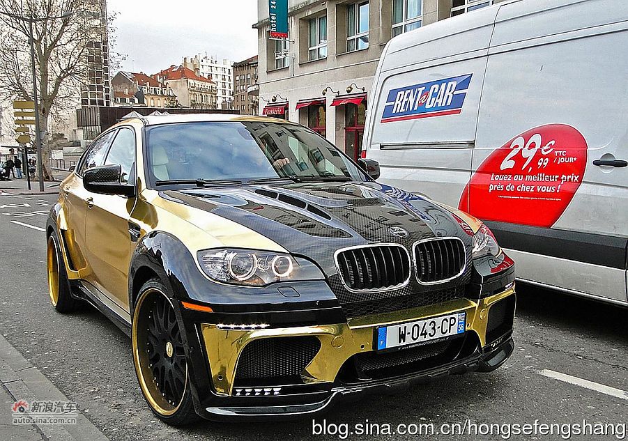 实拍改装黄金碳纤维版宝马X6哈曼大亨Evo M图