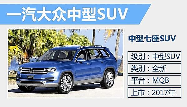 一汽-大众将集中发布 多款SUV/MPV车型