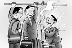 公交乘客吸烟遭劝阻将烟头扔进投币箱