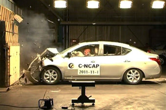 视频：东风日产阳光C-NCAP碰撞获4星