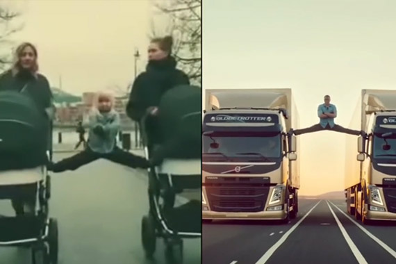 视频：酷爆了 小萝莉婴儿车上模仿尚格云顿一字马