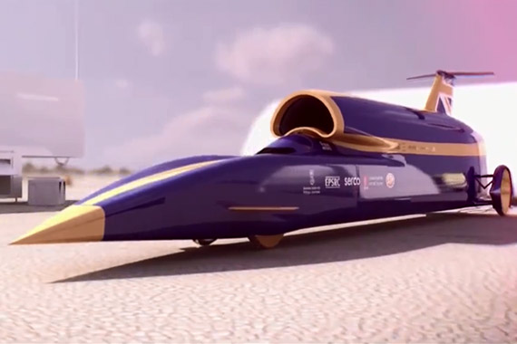 视频：刹车片碎了一地 Bloodhound火箭车