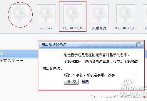 论坛显示名