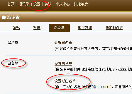 进入域名白名单设置