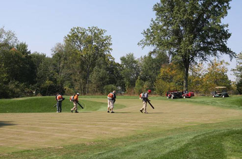 15#果岭呈用沙坑掏空的半圆形 攻果岭的战略性要求高 15#果岭呈用沙坑掏空的半圆形 攻果岭的战略性要求高