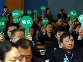 代表举牌同意