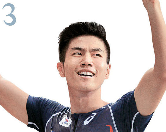 3 朴奉高(音，23岁，韩国)，田径1600米接力赛 ，1枚银牌