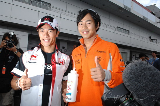 图文-F1车手备战日本GP 本田车手佐藤和山本