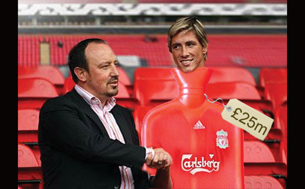 图文-西班牙金童托雷斯趣味图 贝帅昂贵的板凳