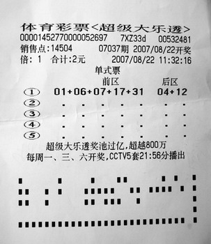 硬币预测带意外惊喜 江西彩民2元博中大乐透7