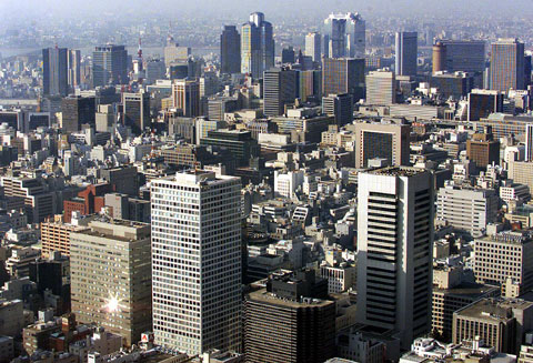 图文-田径世锦赛举办地大阪市景 空中俯瞰全城