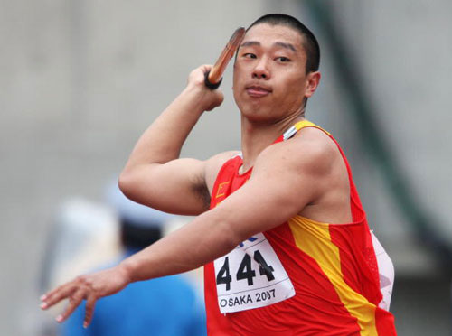 图文-田径世锦赛男子标枪资格赛 秦强手臂力量