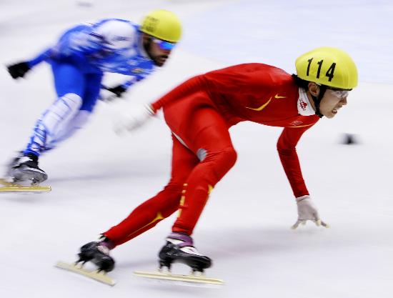 图文-短道速滑世界杯日本站 中国队男子接力夺