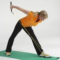 球技-运用拉力器伸展肌肉 训练高球综合身体素