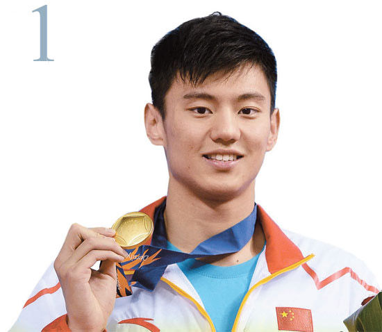 宁泽涛(21岁,中国),游泳,四枚金牌