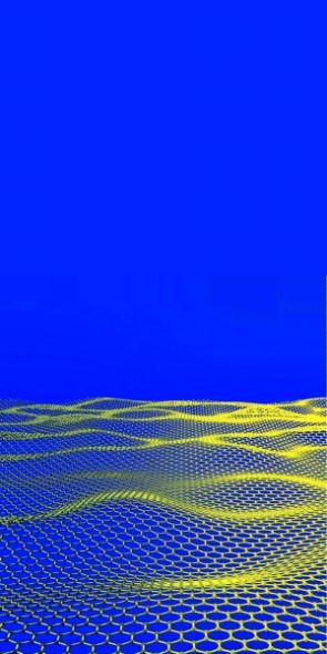 曼彻斯特大学最近公布的波纹式的石墨烯薄片示意图。这是目前世界上最薄的材料，仅有一个原子厚，是物理学和材料学的热门话题。