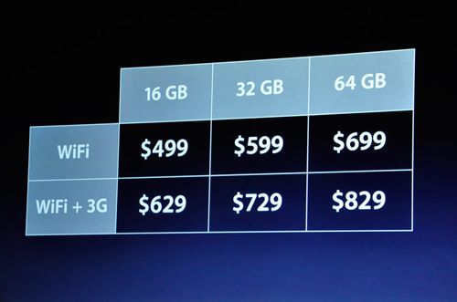 iPad 2售价