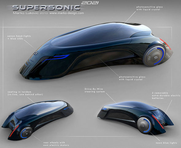 新型汽车将大量采用光敏玻璃，这种玻璃现在已经出现，但是价格还太贵