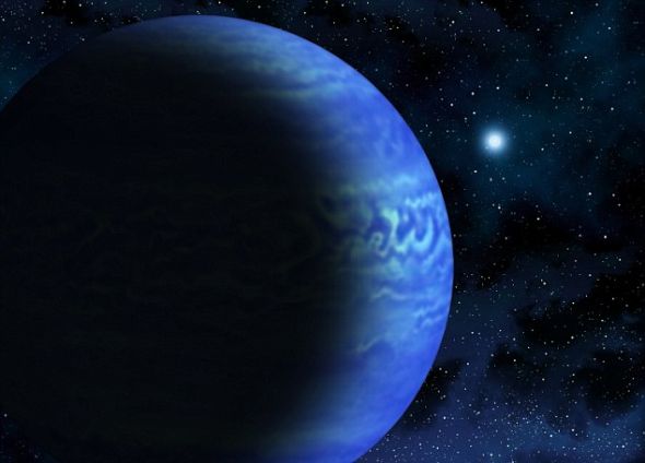 　　艺术概念图，展现了一颗褐矮星(前景左侧)绕一颗白矮星运行的景象。白矮星是一颗死亡恒星的塌陷核心残余